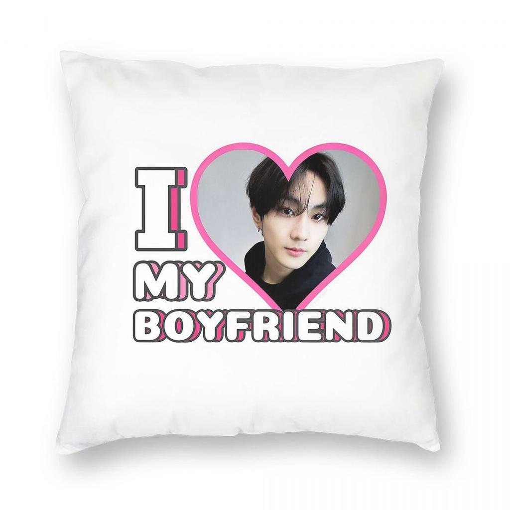 I Love My Boyfriend Jungwon Square Pillowcase Polyester Linen Velvet Pattern Zip Decorative Throw Pillow Case Home Cushion Cover