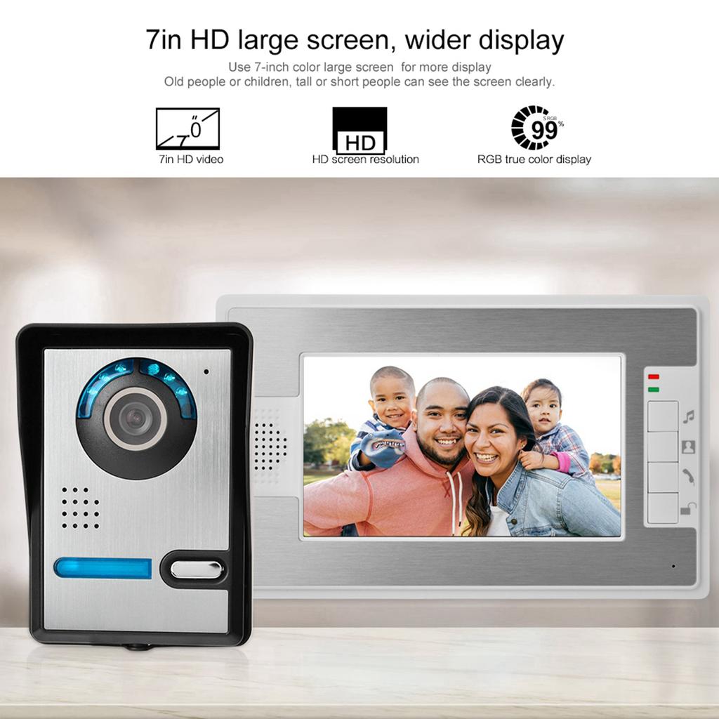 7-дюймовый проводной цветной экран инфракрасного ночного видения водонепроницаемый визуальный домофон дверной звонок комплект