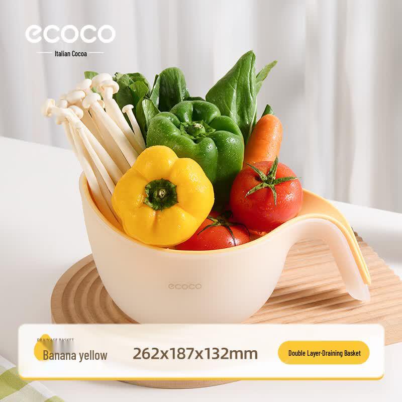 Ecoco Double-Layer Kitchen Draining Basket