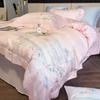 Four-piece Set of Pure Cotton Bedding, Embroidered Skin-friendly and Breathable Quilt Cover, Bed Sheet Quilt Pillowcase Set