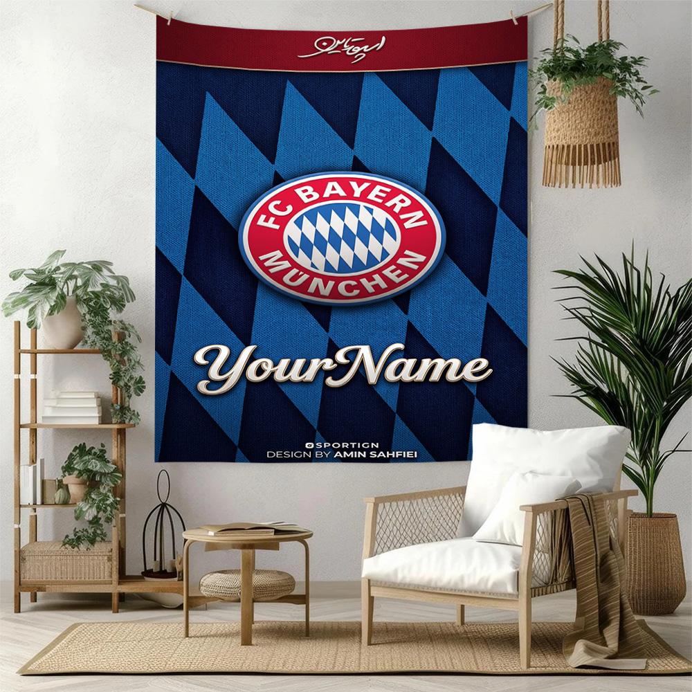 Bayern Munich Custom Your Name Wall Decor Tapestry Art For Pet Memorial Birthdaywedding Party Backdrop Family Gift