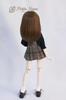 Petite Marie Scale BJD Jumper Skirt with Brown Ribbon and Black Blouse Set Check British Glen Plaid Jumper Skirt for 40cm BJD Dolls 1/3 (2 Pieces)