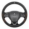 Car Suede Carbon fiber Leather Steering Wheel Cover For Mitsubishi Outlander Pajero Asx Lancer EX Evolution L200 Triton RALLIART