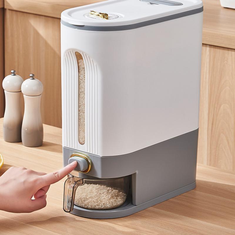 Ведро для риса на кухне 10/15 кг, дозатор риса, защищенный от насекомых и влаги контейнер для хранения бобовых зерен с мерным цилиндром