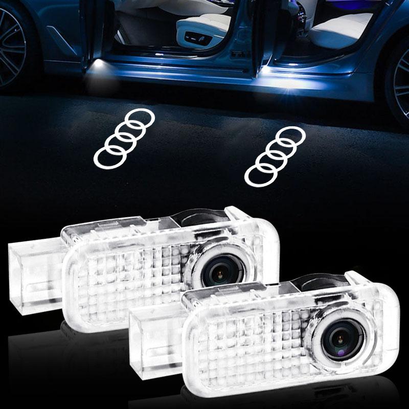 Для Audi e B8HD Светодиодные приветственные огни Проекционные лампы на двери автомобиля Эмблемы автомобиля Для Audi A3 A4 A5 A6 A7 A8 TT Q3 Q5 Q6 Q7 A1 B5 B6 B7 B8 B9 Quattro