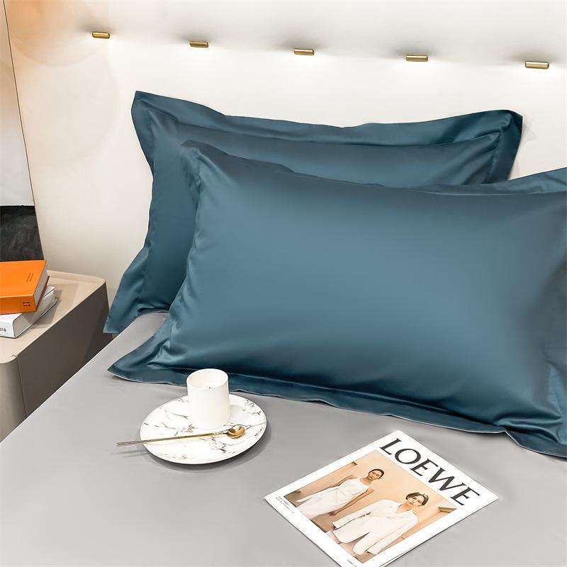 Pure Cotton Solid Color Long-Staple Pillowcase Pair – 100% Xinjiang Cotton, Single Piece, Simple Plain Design