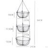 Железная подвесная корзина для хранения фруктов, органайзер в стиле ретро, ​​держатель для