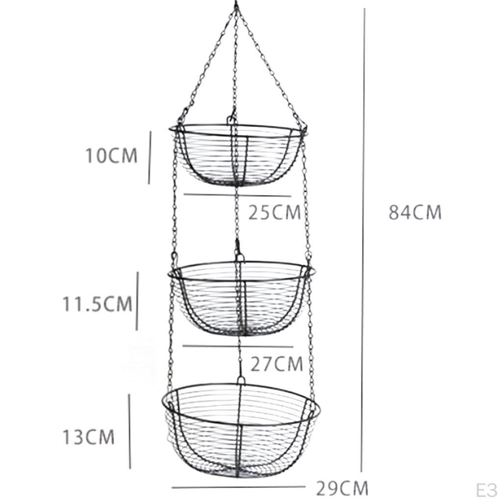 Железная подвесная корзина для хранения фруктов, органайзер в стиле ретро, ​​держатель для