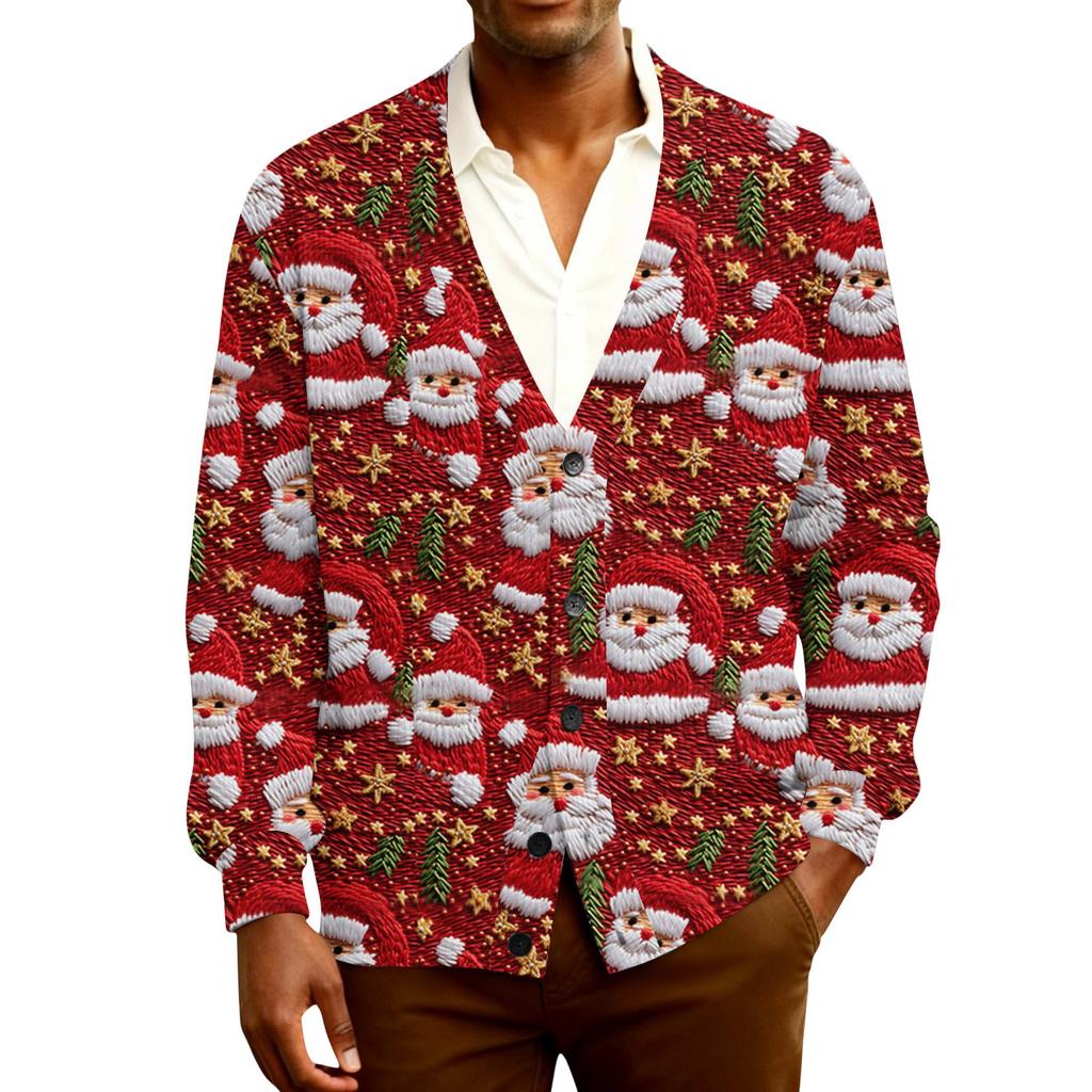 Мужской кардиган с длинным рукавом, рубчатой вязки