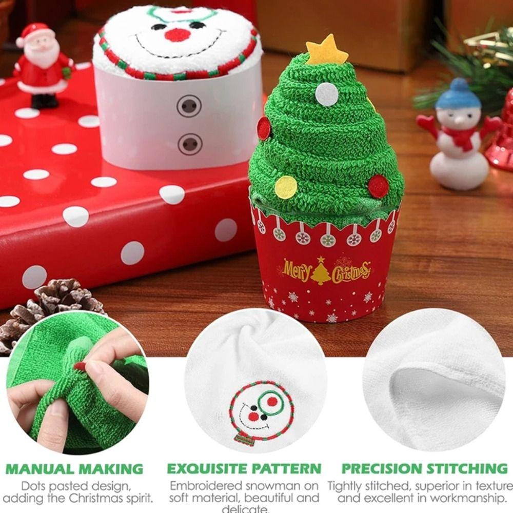 New Santa Claus Christmas Cake Towel Microfiber Fabric High Absorbency Guest Towels Compact Cute Xmas Gift Towel Gift