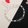 925 Sterling Silver Box Buckle Chain Bracelet Fashion Charm Jewelry