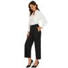 Women Spring Summer Black High Waist Elastic Wide Leg Pants Female Solid Color Loose Pocket Office Trousers