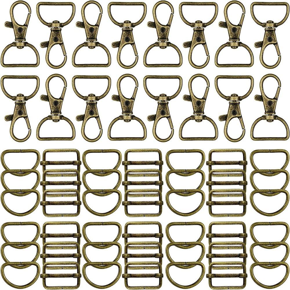 56Pcs Metal Buckles Lobster Claw Clasp Swivel Clasp Keychain Clip Hook  Strap Making