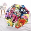 1pc Bubble Guppies Automatic Folding Outdoor Umbrella - Portable 3-Fold Design with 8-Rib Iron Frame, Perfect for Outdoor Use, Travel, and Gifts!