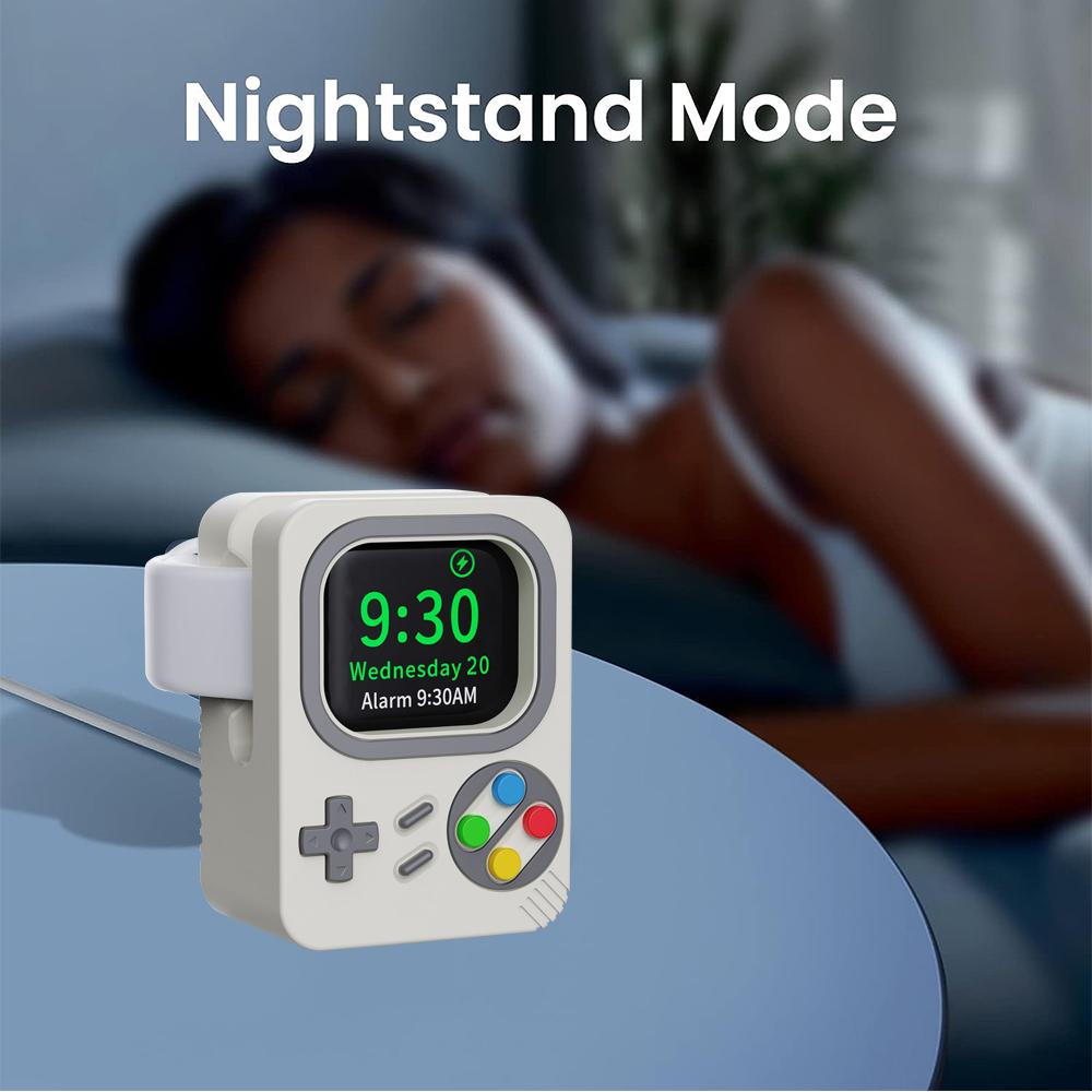 White Charging Stand Compatible With Apple Watch Silicone Charging Holder Dock