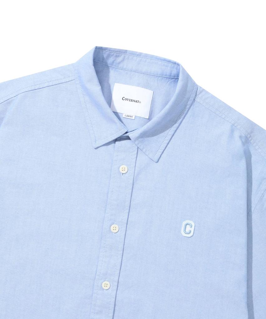 COVERNAT Pigment Oxford Half Shirt Light Blue