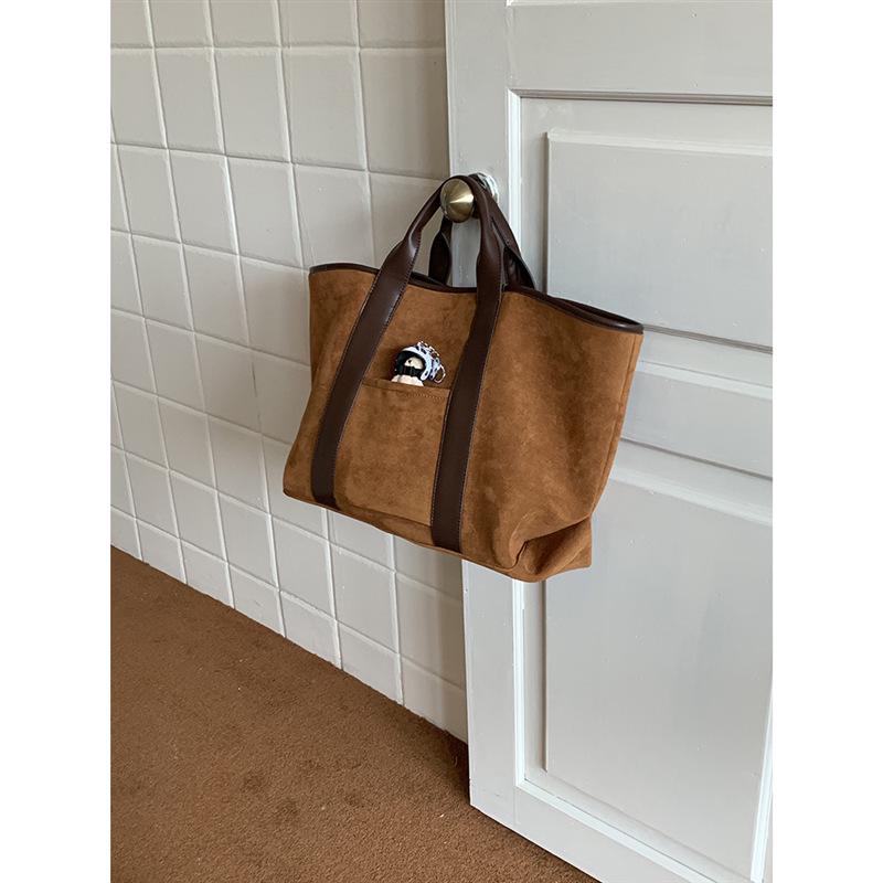 Женская сумка в корейском стиле, ретро из замши - Большая вместительная модная сумка-тоут (2024) от Rourouchen