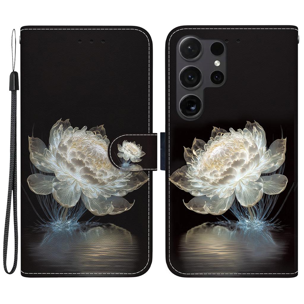 For Samsung Galaxy S26 Ultra Wallet Phone Case Anti-Drop Pattern Printing Leather Flip Cover with Strap