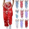 Women's Casual Fashion Christmas Printed Casual Sweatpants Elastic Waist Drawstring Pants