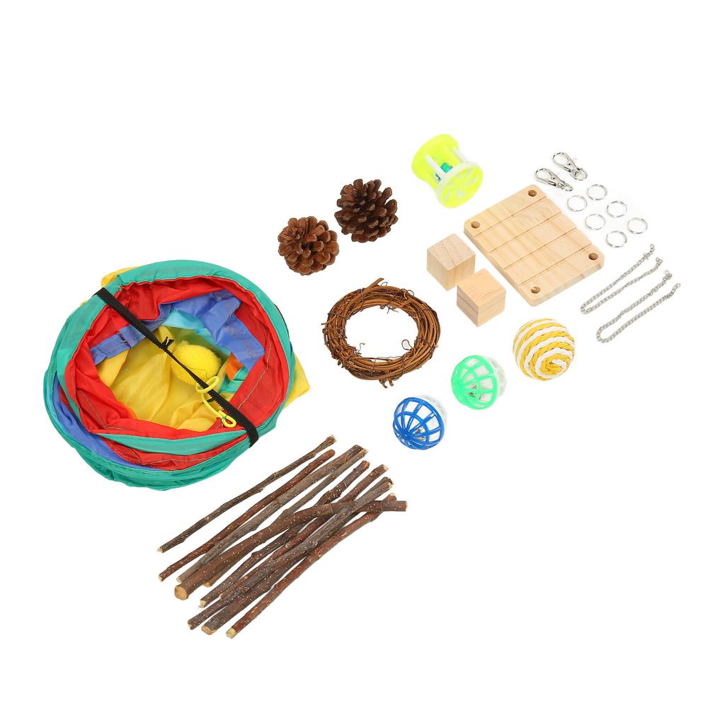 Игрушки-тоннели для хомяков, точилки для зубов, 3-ходовые тоннели и трубы для кроликов с жевательными игрушками для кроликов, морских свинок