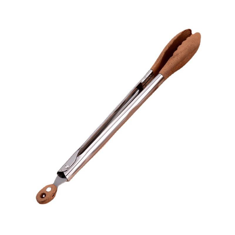 Cooking Tongs, Walnut Wood Tongs, Cooking Tongs, Stainless Steel Non-Slip Walnut Salad Tongs, Wooden Tongs Cookware