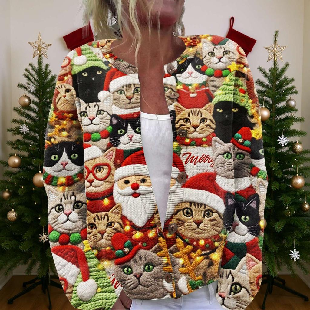 Women'S Christmas Sweater Cute Fun Christmas Sweater Fall And Winter Long Sleeve Knitted Sweater