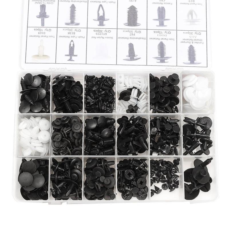 415 Pcs 18 Sizes Interior Door Trim Panel Retainers Clips Fastener Kit for Ford