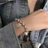 Браслет в форме сердца для женщин, толстый браслет-цепочка, тайские серебряные украшения