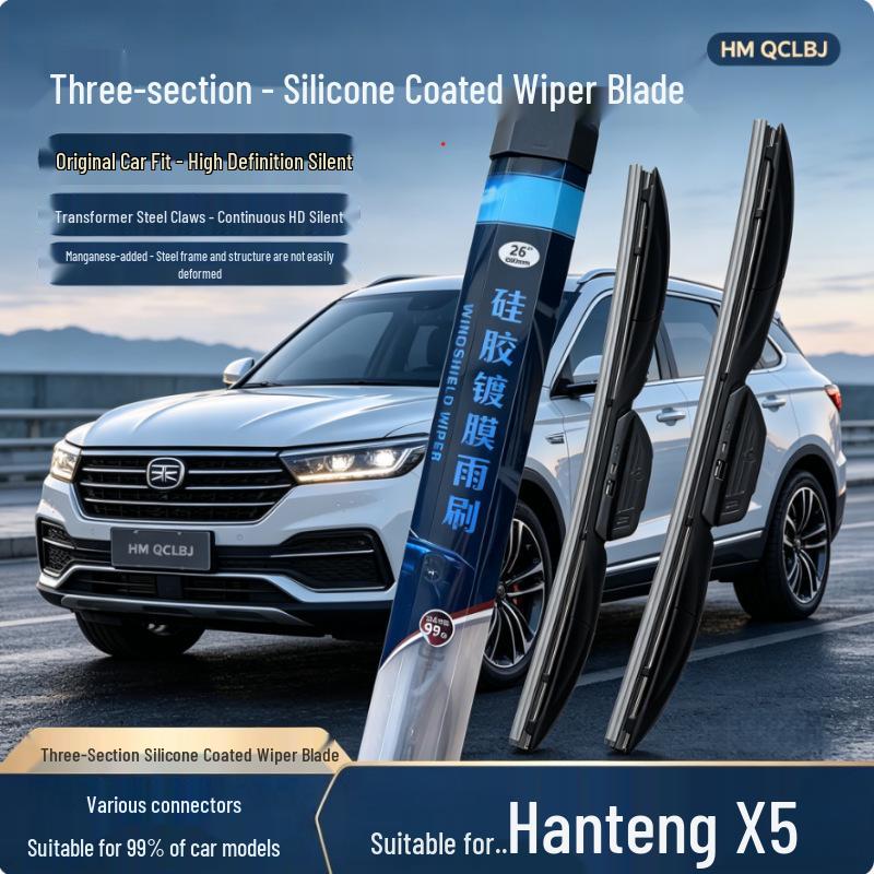 Высококачественная бесшумная силиконовая щетка стеклоочистителя для Hanteng X5 - Универсальная, Многофункциональная, Трехсекционная конструкция