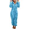 2020 European and American Autumn/Winter Fleece-Lined Hooded Jumpsuit Pajamas for Family