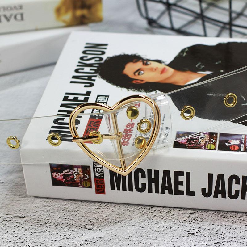 Fashion All-Match Resin Plastic Fully Transparent Belt Circle Buckle Porous Women's Belt Jeans Students'