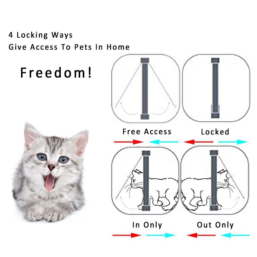 Professional ABS Small Pet Gate 4 Way Security Lock Dog Cat Kitten Puppy Flap Door