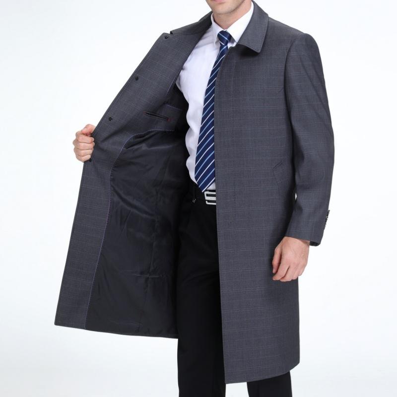 Мужская шерстяная длинная ветровка для мужчин среднего и пожилого возраста, деловое повседневное толстое пальто, осенне-зимнее новое шерстяное пальто для папы