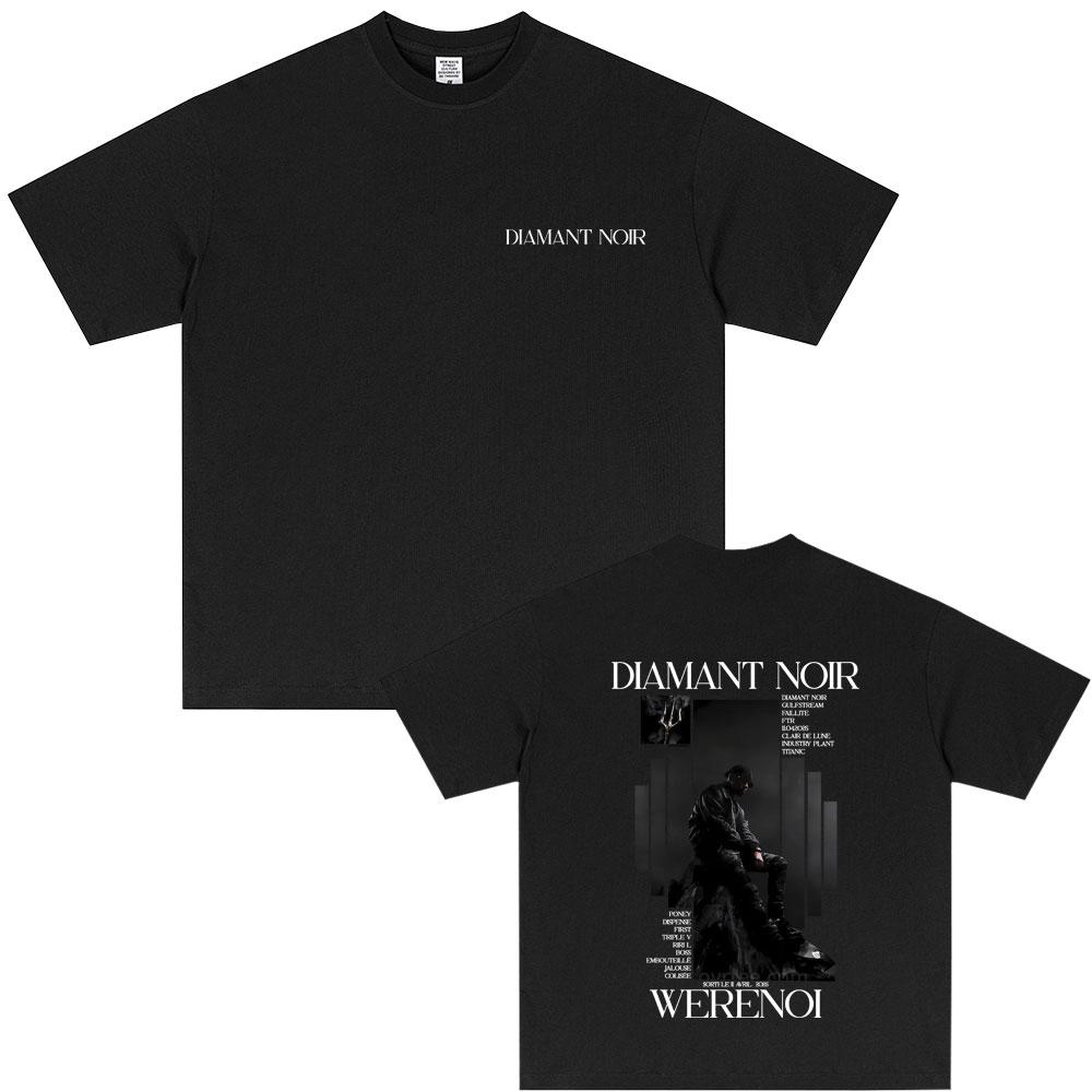 Hot Selling Rap Singer WeRenoi Diamant Noir Album Tshirt 2025 Summer Mens Womens Hip Hop Cotton Fashion Pop Music Tshirts