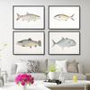 Декоративная живопись Ретро Рыба Ресторан Отель Картины с животным принтом Настенные панно для гостиной Камбала Настенное искусство Холст