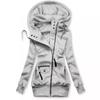 Women Oversize Hoodies Sweatshirts Pullovers Hoodie Female Patchwork Sweatshirt Autumn Warm Hoody Zipper UP Tops