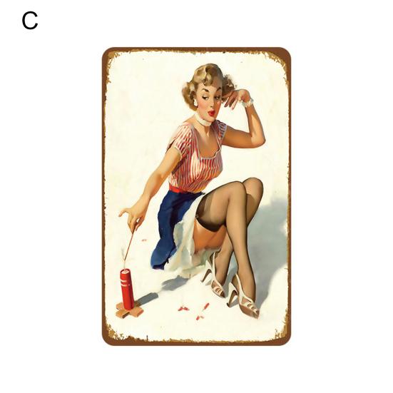 Плакат оловянные таблички с принтом, сексуальный изысканный ретро-стиль, женский узор, жестяная табличка для дома