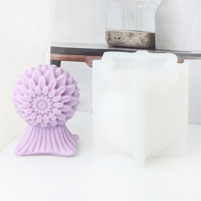 3D Цветок Форма Подставки Свеча Силиконовая Форма DIY Пион Цветок Рельеф Цилиндр Ремесло Смола Гипс Глина Форма Домашнее Декоративное Искусство