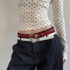 Thin Women's Belt PU Leather Dress Jeans Belt Simple Waist Belt  Ladies