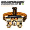 Рыбалка Туризм Свет 5*LED Высокомощный Налобный Фонарь Супер Яркий Перезаряжаемый Дальнего Действия Налобный Шахтерский Фонарь Фонарик
