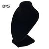 Black Velvet Mannequin Necklace Pendant Jewelry Display Stand Holder Show Shelf