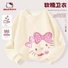 Hello Kitty New Year Outfit for Girls, Red Sweatshirt, Children's New Year Clothing, Zodiac Year Tang Suit, Fleece-Lined Top, Trendy