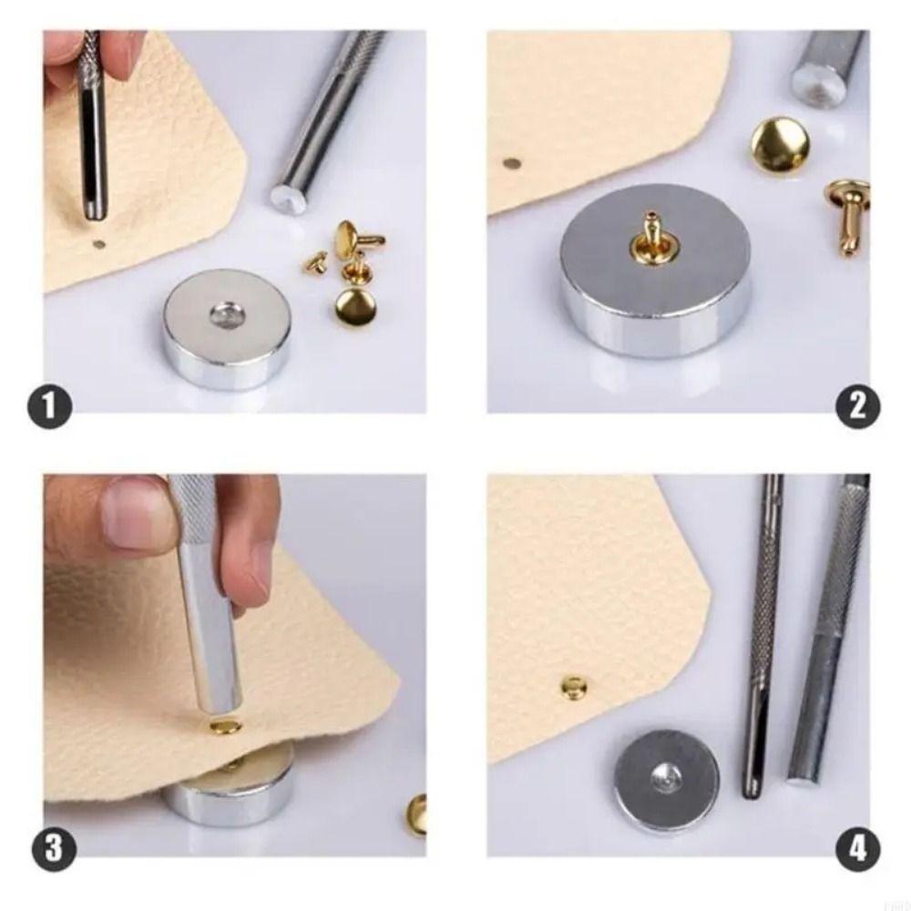 Tubular Rivets Snap Fastener Leather Rivets Metal Studs Double Cap Rivet Stud Fixing Tools