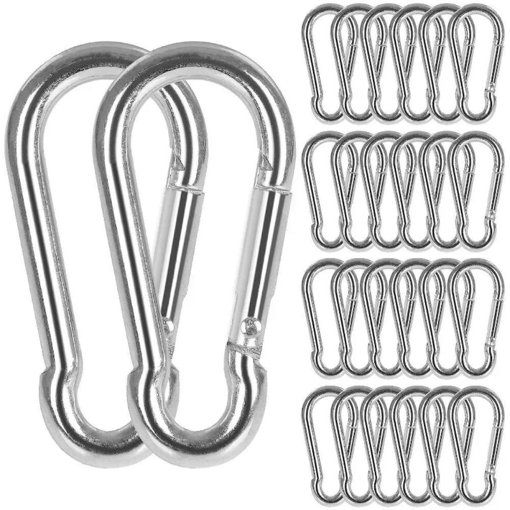 50 шт. цветной брелок-карабин из алюминия с D-образным кольцом, пряжкой, пружинным карабином, зажимом для ключей, для кемпинга, повседневного использования