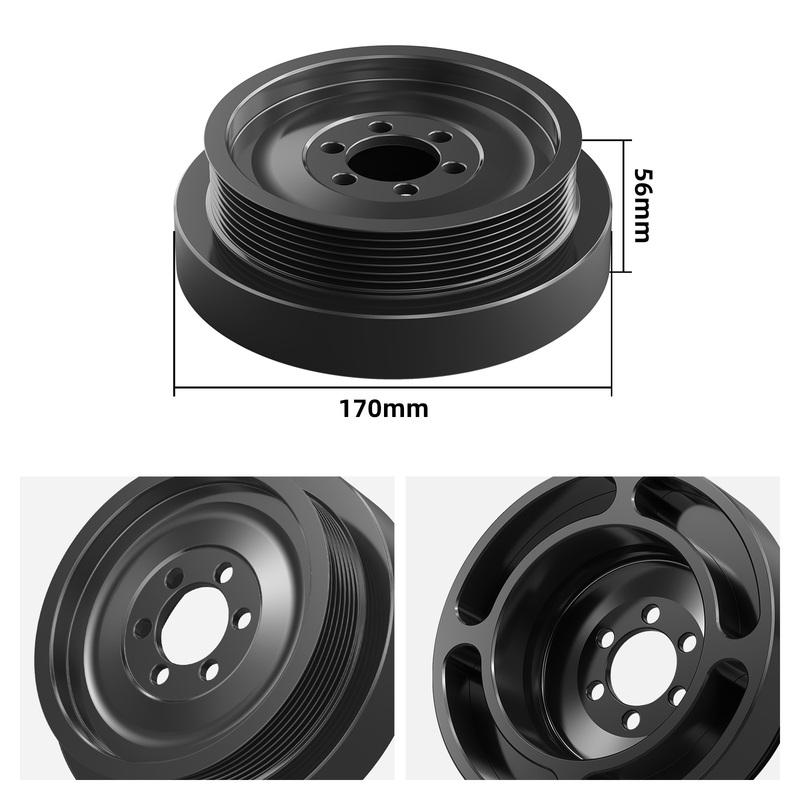 Lightweight Aluminum Crank Pulley for BMW N54 E90 E91 E92 E93 335i E82 E87 135i 1M, Replace 11227558083,only for Automatic Trans