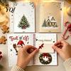 Portable Gift Card Case Christmas Book, 8x6 Inch Spiral Bound Holiday Keepsake Booklet, Organizer Holder Merry Greeting Album for Xmas Party Supplies