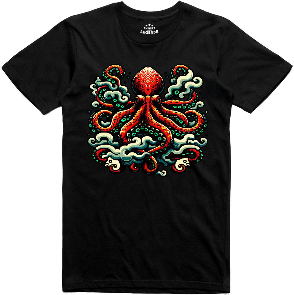 Octopus Mens T Shirt Nature Print 100% Cotton Regular Fit