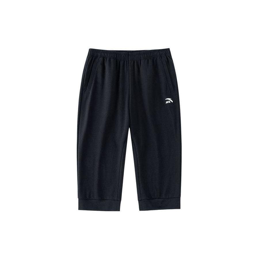 Anta Спортивные брюки-капри Life Series, однотонные, мужские, черные, 952328308-2