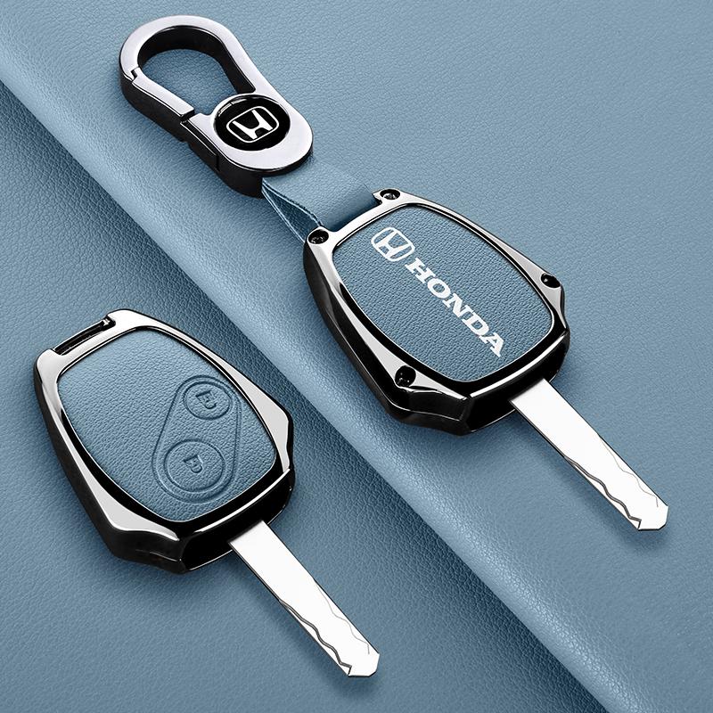 bzsh4 Leather Zinc Alloy Car Key Case Cover Shell For Honda CR-V Civic Insight Fit SRV FRV Chord 7 Jazz Gr8 150 R Motorcycle Accessory