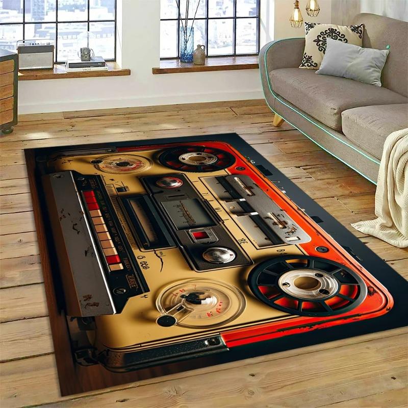 3D музыкальная кассета, ретро-рекордер, CD-инструмент, ковер, коврик для спальни, гостиной, домашний диван, украшение, детский декор, напольный коврик